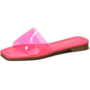 Cape Robbin‎ Women's Size 7 Sheer Transparent Sandals Slip-On Mules Pink